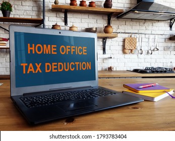 Home office tax deduction information on laptop screen. - Shutterstock ID 1793783404