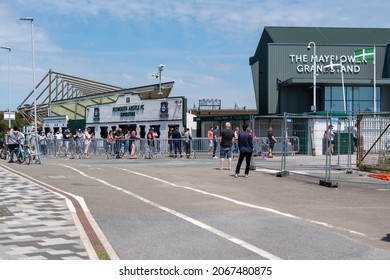 Home Park, Football Stadium, Plymouth Argyle FC - May 30th 2021: Mayflower Grandstand being used as a COVID-19 vaccination centre.