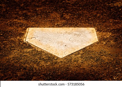Home Plate On Baseball Diamond For Batter To Score Points