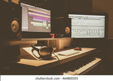 Home Recording Studio, Music Production Concept