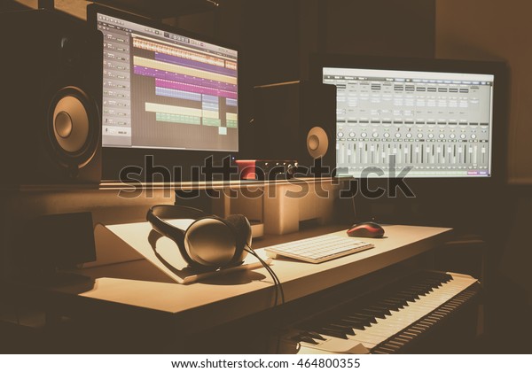 Home Recording Studio Music Production Concept Stock Photo Edit