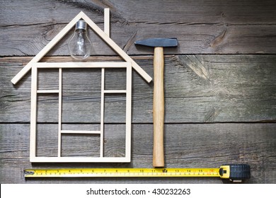 Home Renovation Construction Abstract Background With Tools