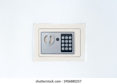 Home Safe With Digital Keypad Mounted Into White Wall