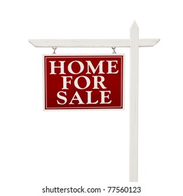 Home For Sale Real Estate Sign Isolated On A White Background.