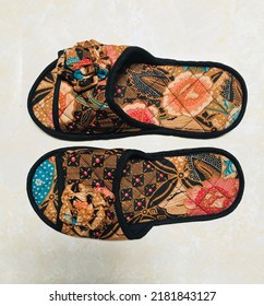 Home Slippers Made From Batik Fabric