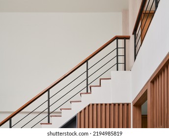 Home stair and wall decoration and white cement floor , Resident for people lifestyle - Powered by Shutterstock