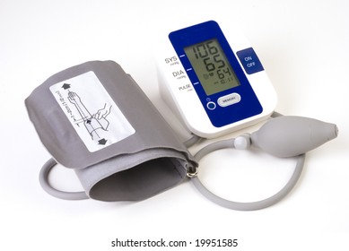 Home Style Blood Pressure Cuff (sphygmomanometer) Showing A Normal Blood Pressure Reading