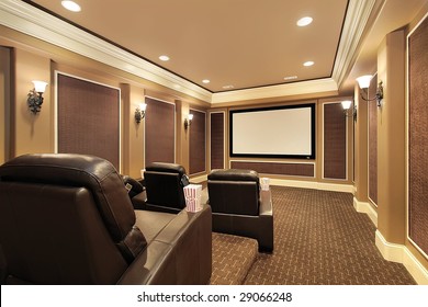 Home theater in luxury home