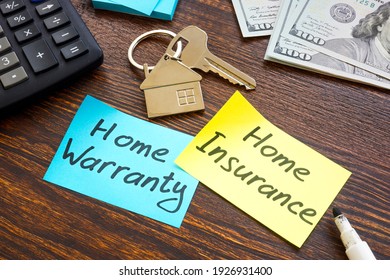 Home Warranty Vs Home Insurance And Key On The Desk.