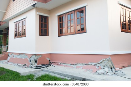 Home Where The Has Collapsed By An Earthquake