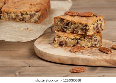 Homebaked Cookie Bars With Chocolate Chips, Cranberry, Coconut, Pecan