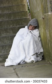 Homeless Male Sleeping Rough