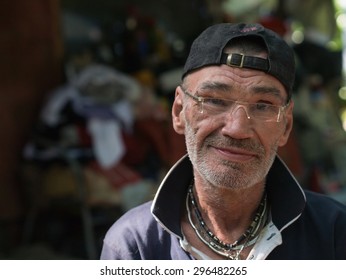 Homeless Man Smiling