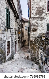 homeless street of the old town of Kotor, Montenegro
