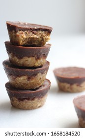 Homemade Almond Butter Cups On White Table