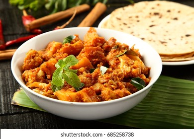 Homemade Aloo Gobi Masala Served With Chapati