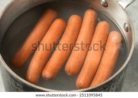 Homemade American Boiled Hot Dogs in Water