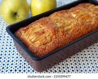 Homemade Apple Loaf In A Baking Loaf Pan