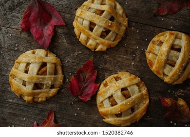 Homemade Apple Pie Lattice Cookies Overhead View / Thanksgiving Desserts