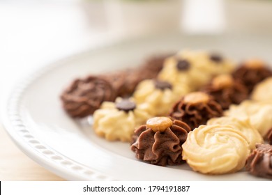 Homemade Assorted Chocolate Bite Size Butter Cookies