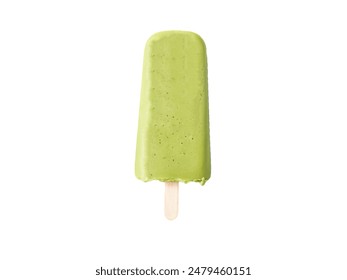 Homemade avocado popsicle isolated on white background - Powered by Shutterstock