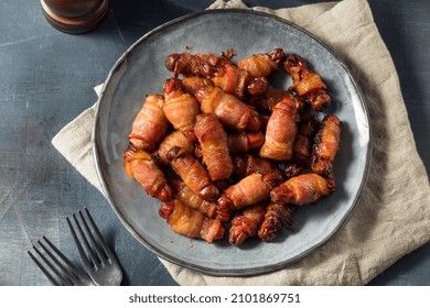 Homemade Bacon Pigs in a Blanket Served as an Appetizer