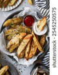 Homemade Baked Garlic Parmesan Potato Wedges