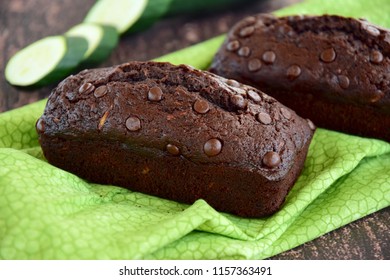 Homemade Baked Zucchini Chocolate Bread With Chocolate Chips