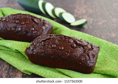 Homemade Baked Zucchini Chocolate Bread With Chocolate Chips