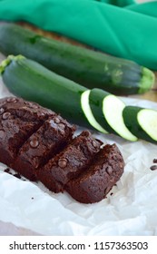 Homemade Baked Zucchini Chocolate Bread With Chocolate Chips