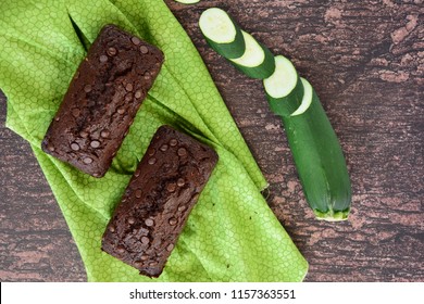 Homemade Baked Zucchini Chocolate Bread With Chocolate Chips