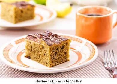 Homemade Banana Bread Or Cake, Traditional Brazilian Afternoon Coffee Dessert