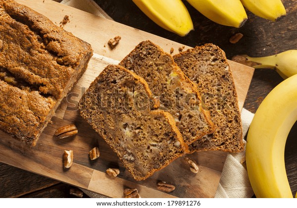 Homemade Banana Nut\
Bread Cut into Slices