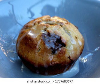 Homemade Bannana Bread Muffins With Chocolate And Glaze