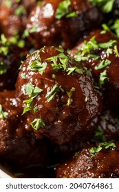 Homemade Barbecue Crockpot Meatballs In A Bowl