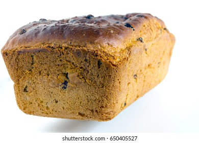 Homemade Barm Brack On White Background