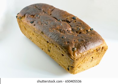 Homemade Barm Brack On White Background