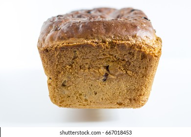 Homemade Barm Brack On White Background