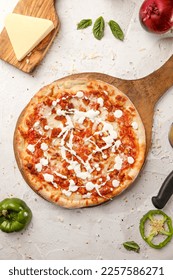 Homemade BBQ Chicken Pizza.
Cutting Buffalo Chicken Whole Pizza Hand-tossed Gourmet
 - Shutterstock ID 2257586271