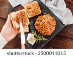 Homemade Beef tartare served with toast