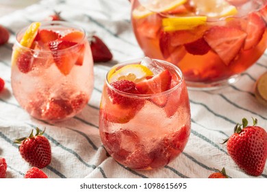 Homemade Berry Rose Sangria With Lmeon Ready To Drink