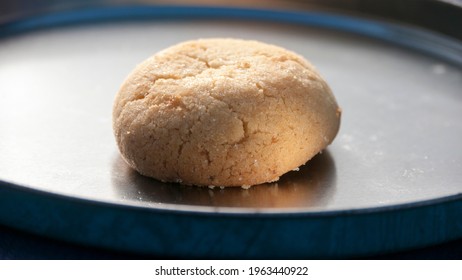 Homemade Biscuit On Metallic Surface