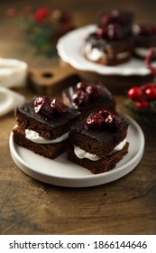 Homemade Black Forest Brownies With Cherry