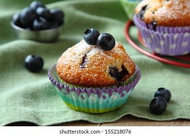 Homemade Blueberry Muffin With Fresh Blueberries