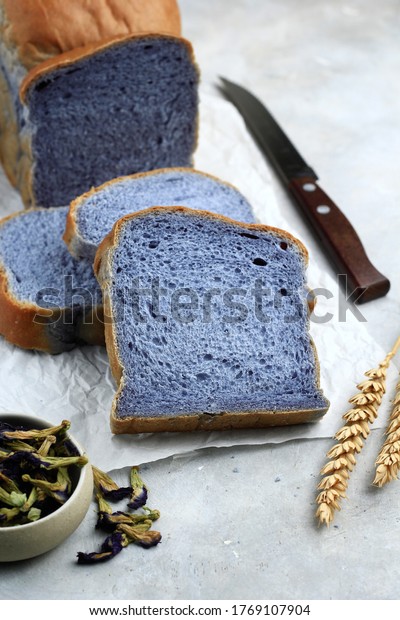 Homemade Bread Butterfly Pea Flower Ingredients Stock Photo Edit Now