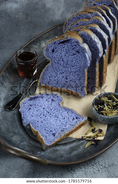 Homemade Bread Butterfly Pea Flower Ingredients Stock Photo Edit Now