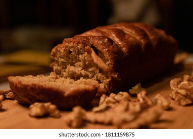 Homemade bread, cake, warm background