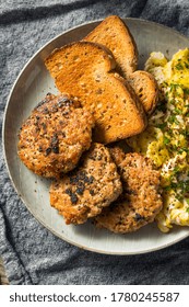 Homemade Breakfast Sausage Patty With Eggs And Toast