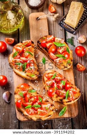 Similar – Hausgemachte italienische Bruschetta