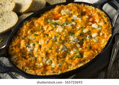 Homemade Buffalo Chicken Dip With Cheese And Crostini